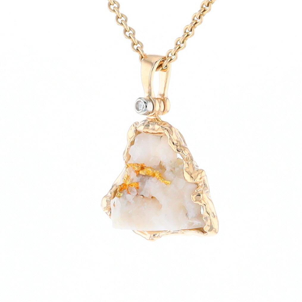 Rough Gold Quartz Free Form Pendant