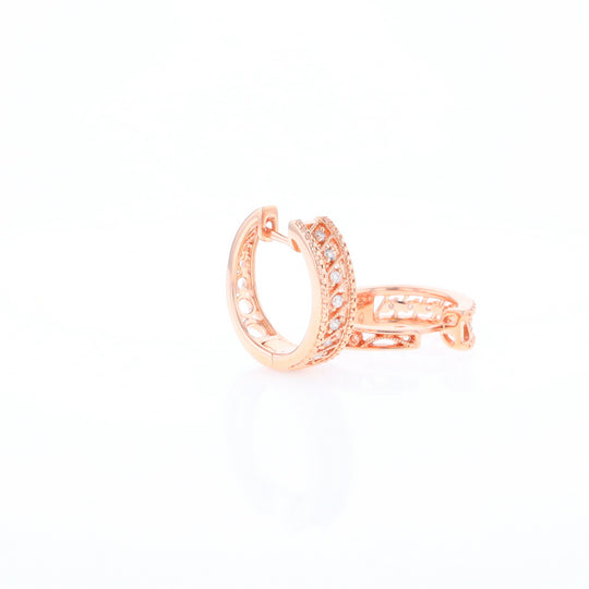 Rose Gold Diamond Hoop Earrings