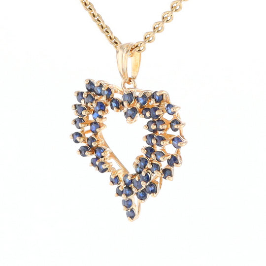 Bursting Sapphire Open Heart Pendant