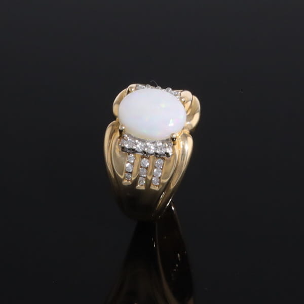 Opal Diamond Channels Ring