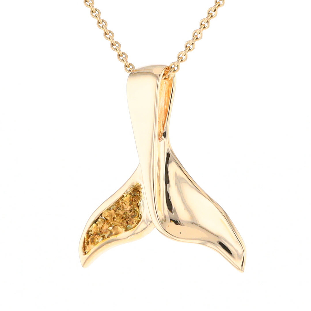 Whale Tail Necklaces Natural Nuggets Inlaid Sea Life Pendant