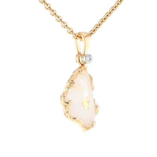 Gold Quartz Freeform Pendant (G2)