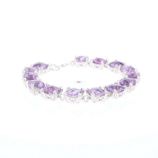 Amethyst Bracelet With Silver Filigree