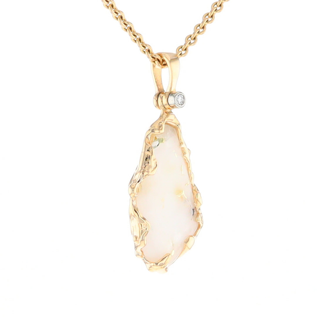 Gold Quartz Freeform Pendant  (G2)