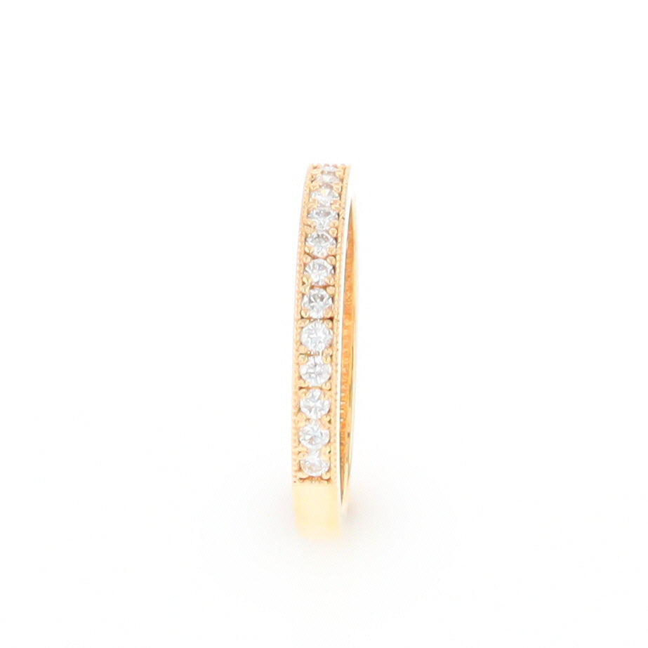 Yellow Gold Milgrain Diamond Wedding Band