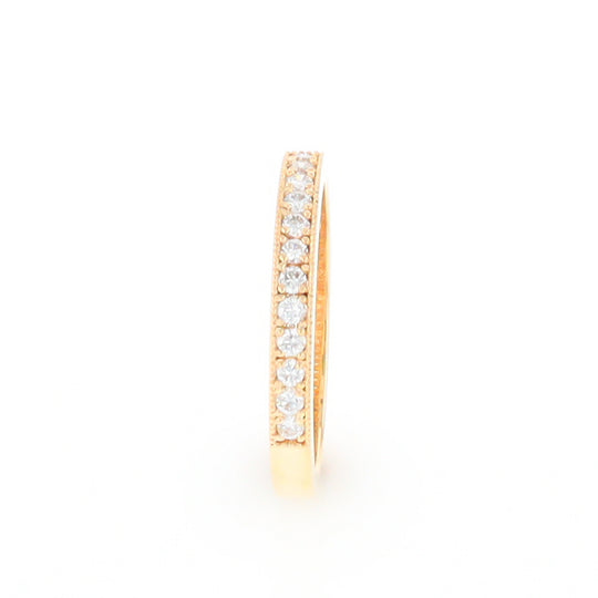 Yellow Gold Milgrain Diamond Wedding Band