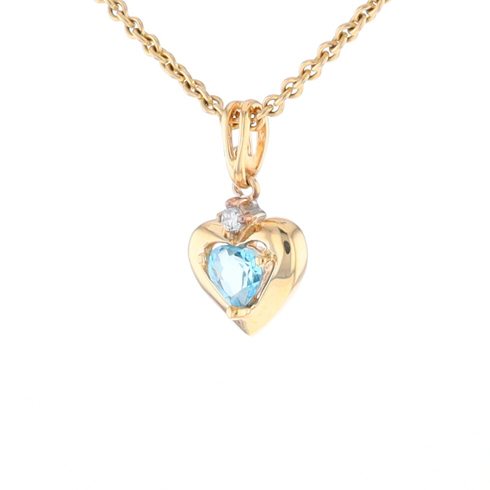 Blue Topaz Heart Pendant