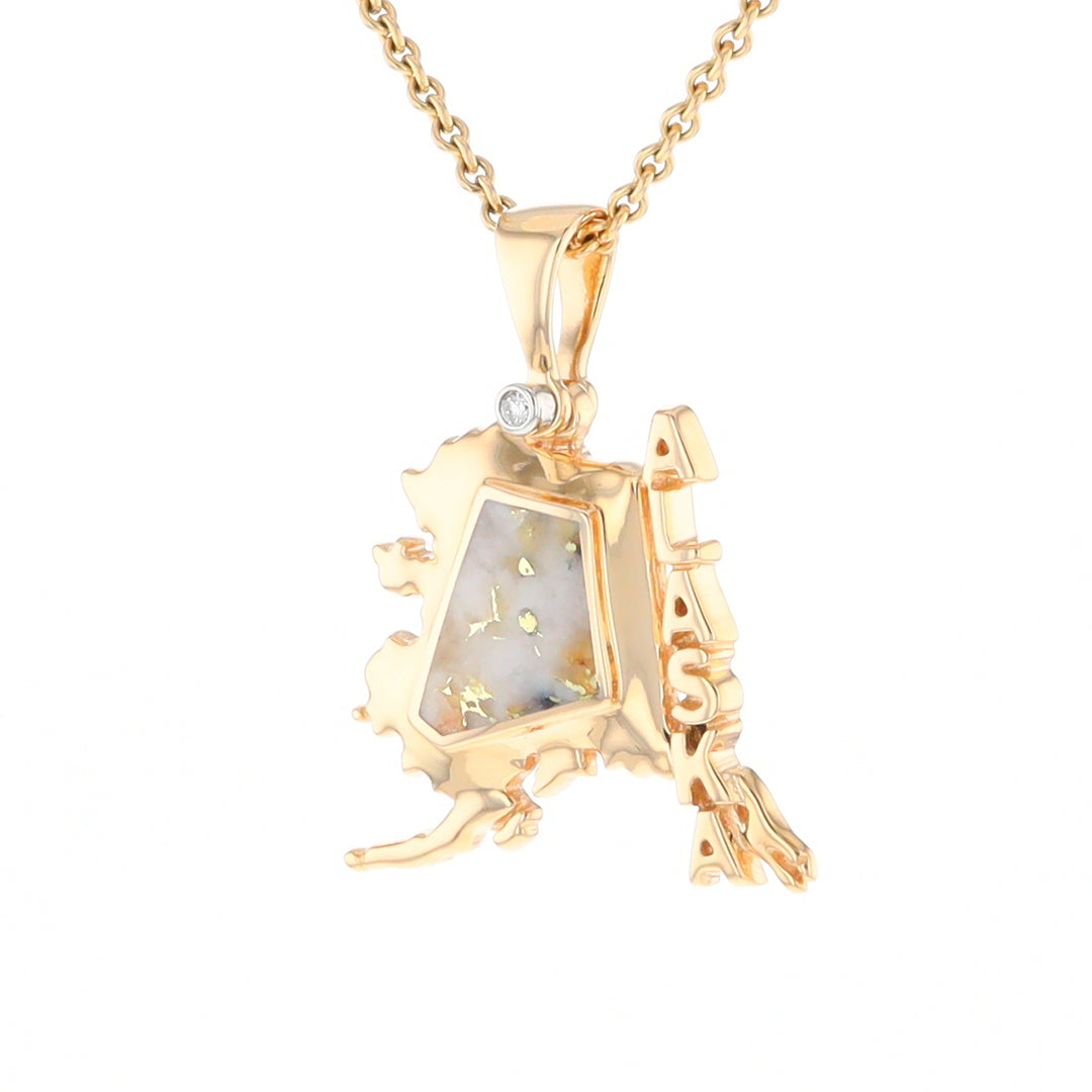 Alaska Gold Quartz Inlaid Pendant