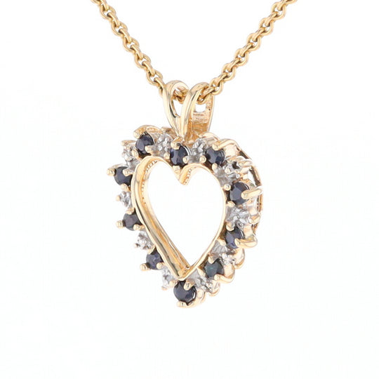 Open Heart Sapphire & Diamond Pendant