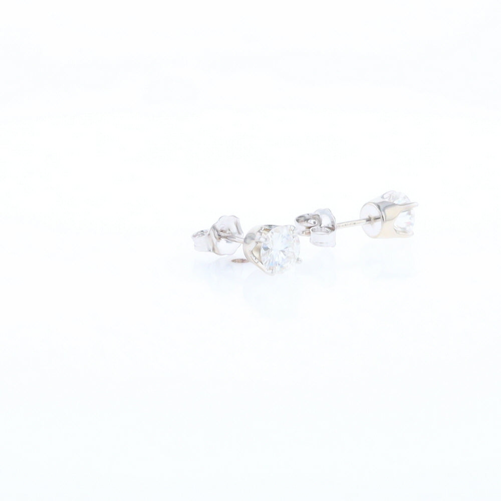 Moissanite Solitaire Stud Earrings