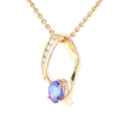 Synthetic Sapphire & Diamond Slide Pendant