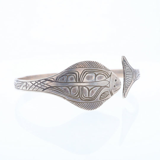 Halibut Fish Engraved Cuff Bracelet