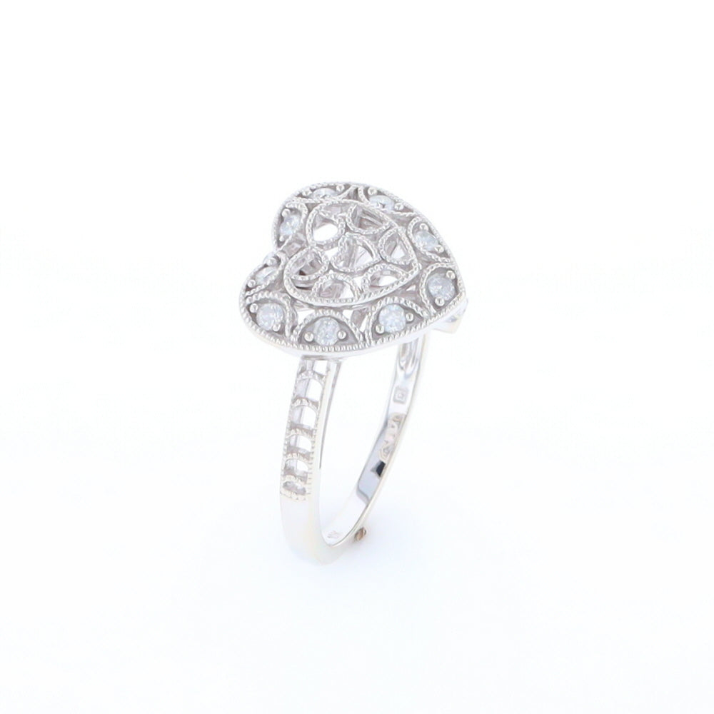 Open Heart Filigree Ring