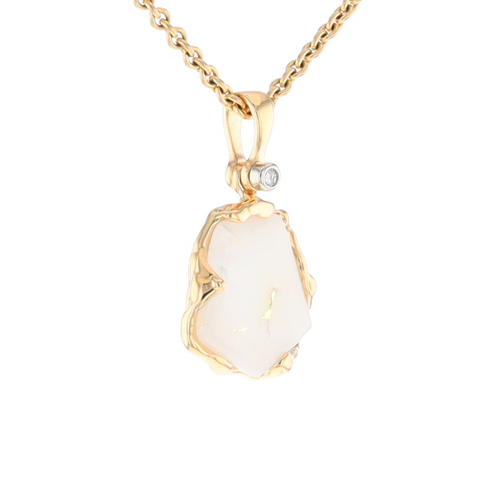 Gold Quartz Freeform Pendant  (G2)