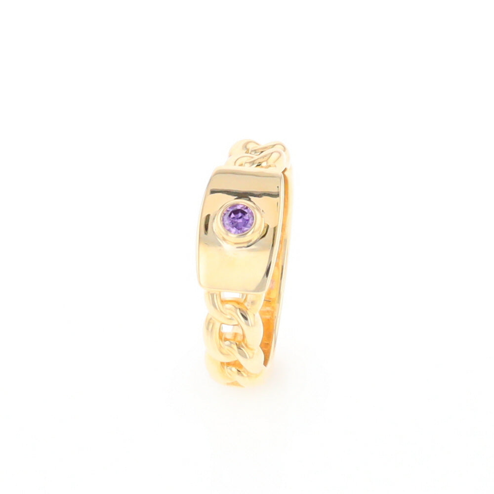 Amethyst Chain Design Ring