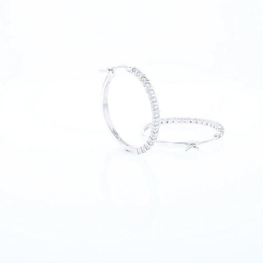 Cubic Zirconia Hoop Earrings