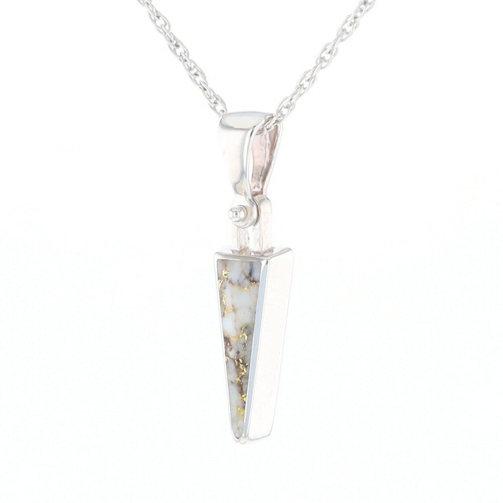 Gold Quartz Upside Down Triangle Pendant