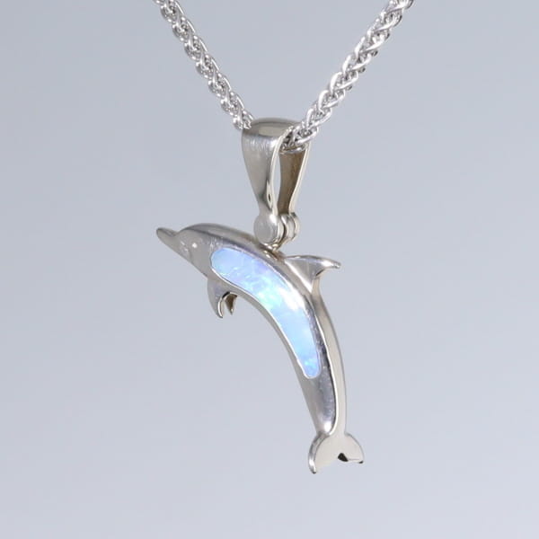 Opal Pendant Inlaid Sea Life Dolphin