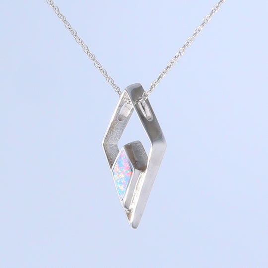 Opal Pendant Diamond Inlaid Design