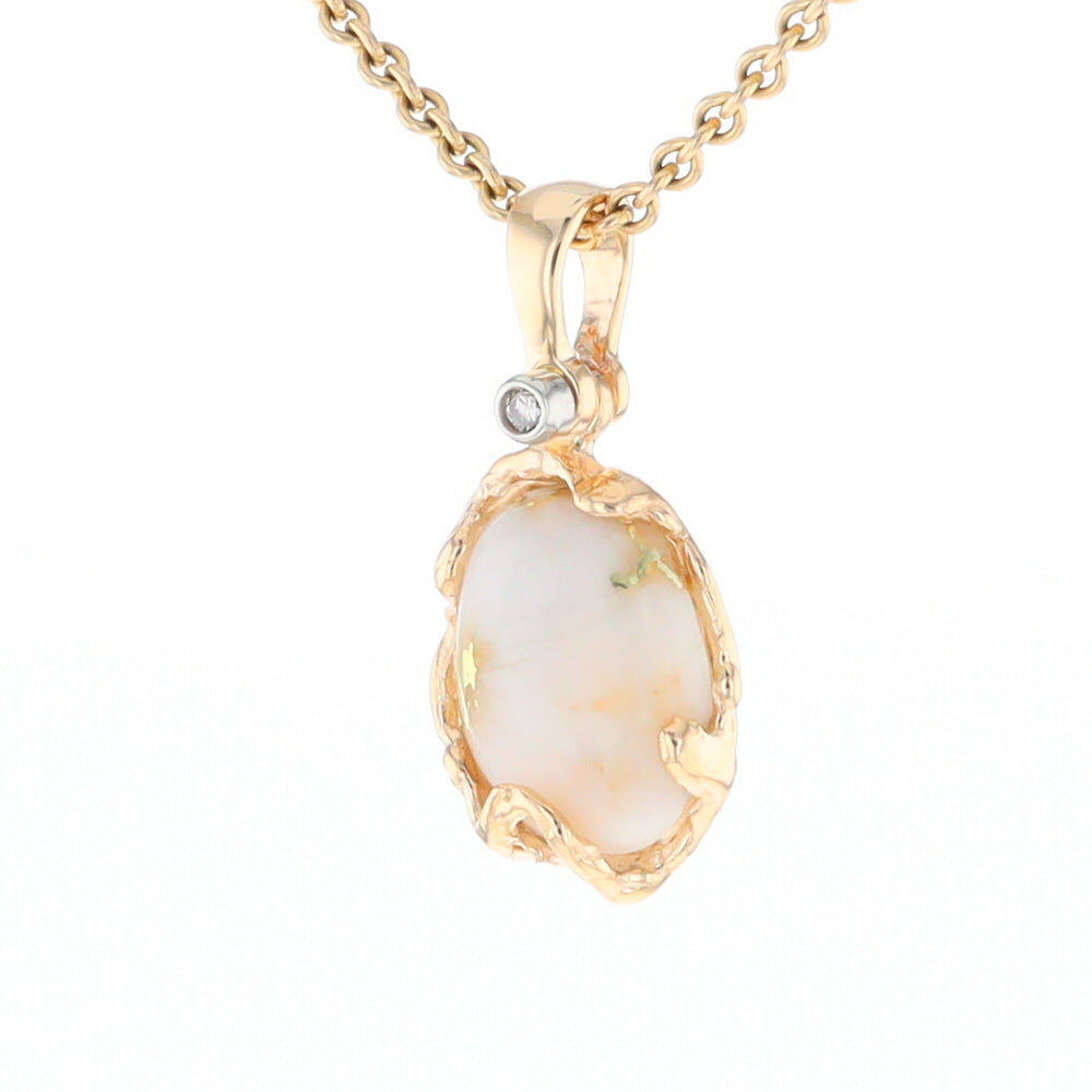 Gold Quartz Free Form Pendant