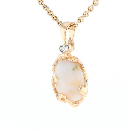 Gold Quartz Free Form Pendant