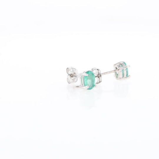 Oval Emerald Stud Earrings