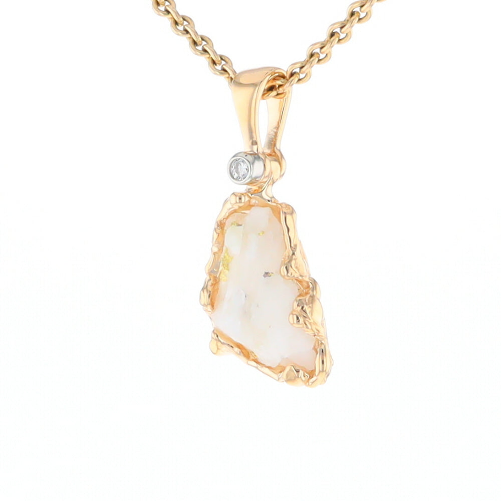 Rough Gold Quartz Freeform Pendant