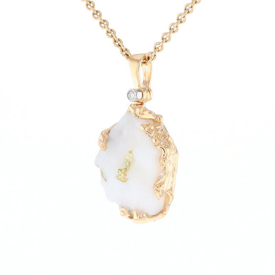 Rough Gold Quartz Freeform Pendant