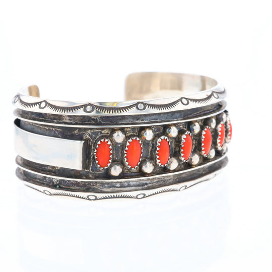 Jackie Singer Navajo Coral Cuff Bracelet