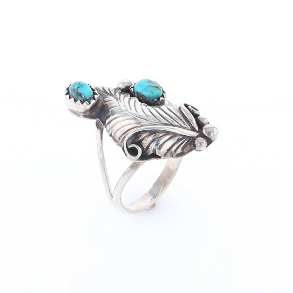 Native Turquoise Feather Ring