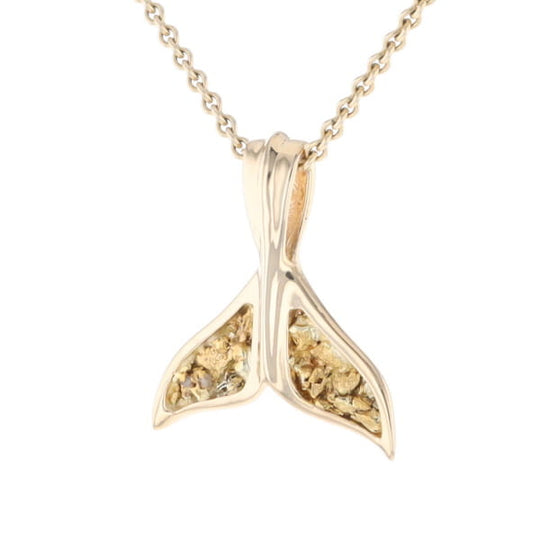 Whale Tail Gold Nugget Pendant