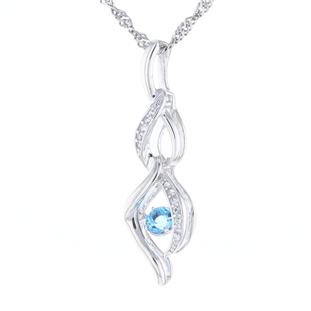 Floating Topaz Twisted Pendant