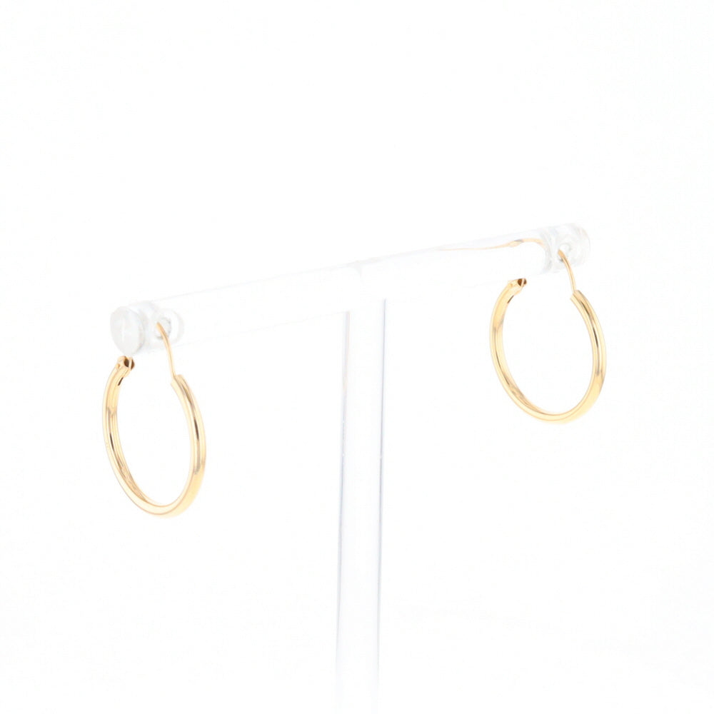 Gold Hollow Tube Hoop Earrings