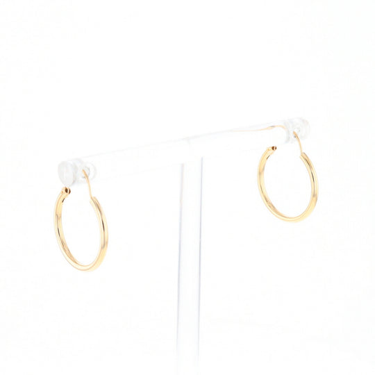 Gold Hollow Tube Hoop Earrings