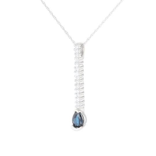 Pear Blue Sapphire Drop Pendant