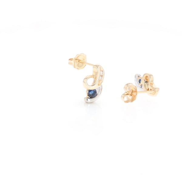 Blue Sapphire Swirl Earrings