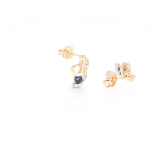 Blue Sapphire Swirl Earrings