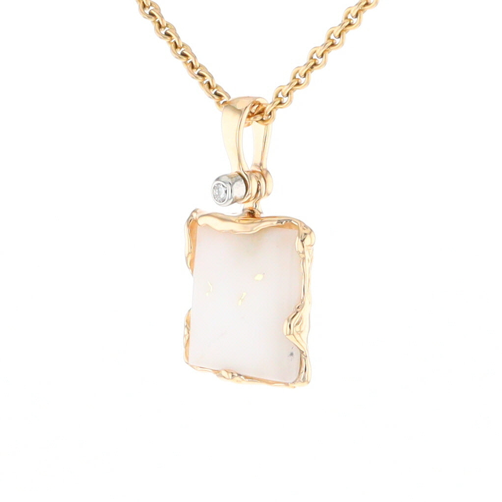 Gold Quartz Freeform Pendant (G2)