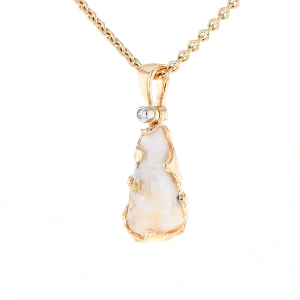 Rough Gold Quartz Freeform Pendant