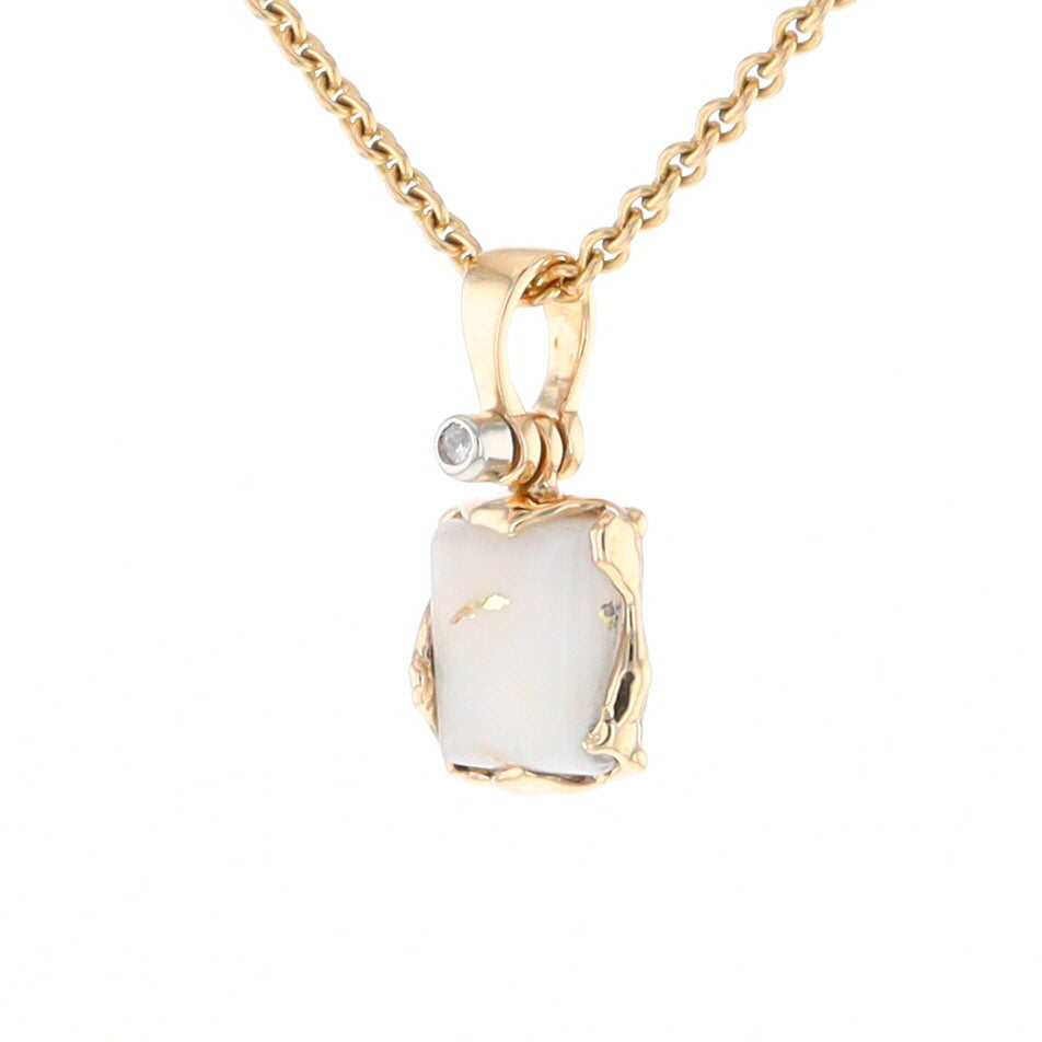 Gold Quartz Freeform Pendant (G2)