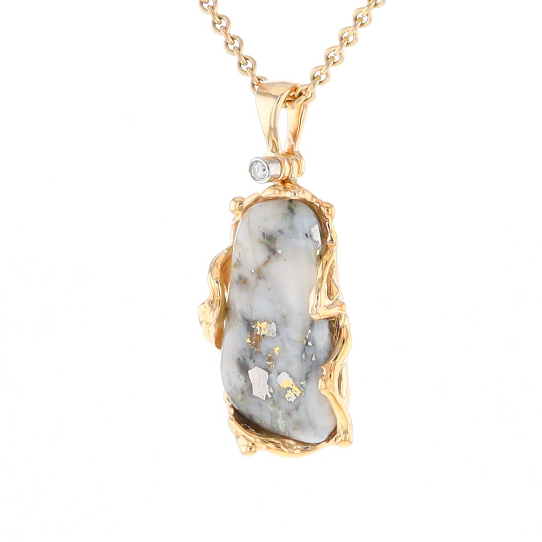 Free Form Gold Quartz Pendant