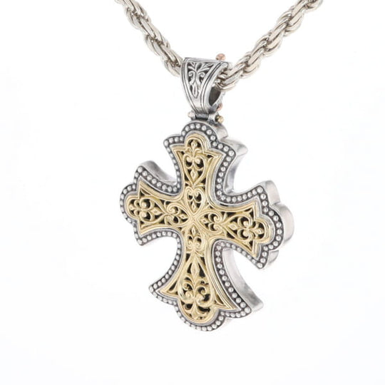 Sterling and 18K Gold Konstantino Cross Pendant