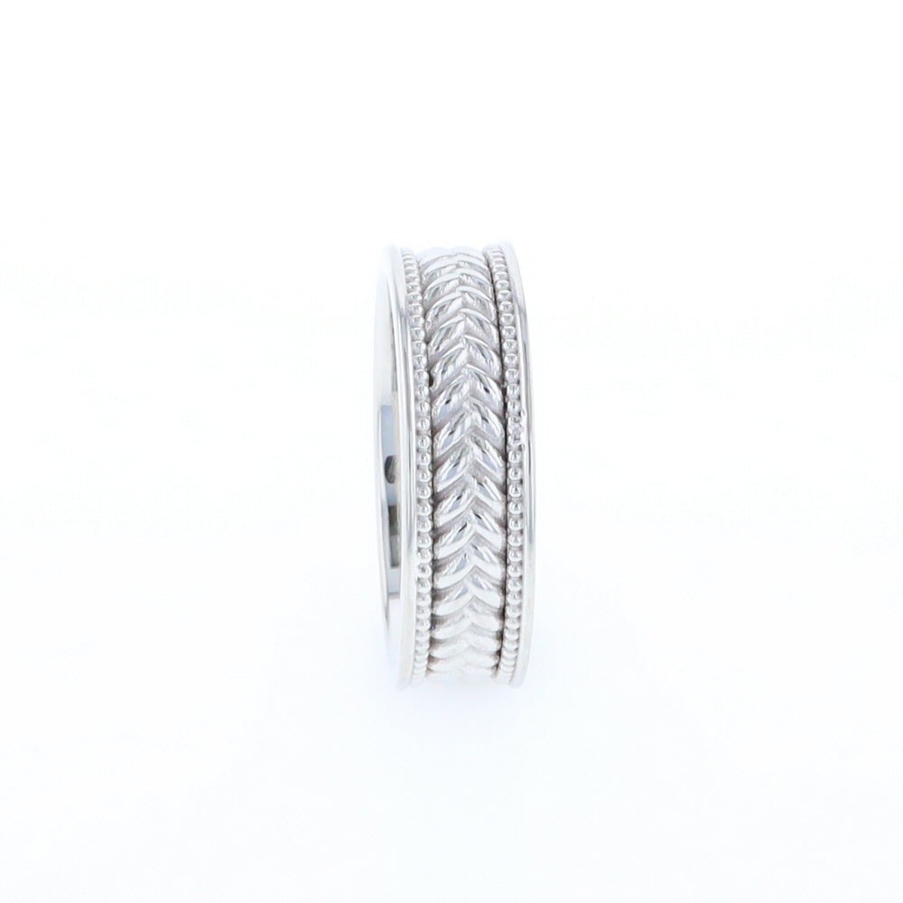 Braided White Gold Men's Ring