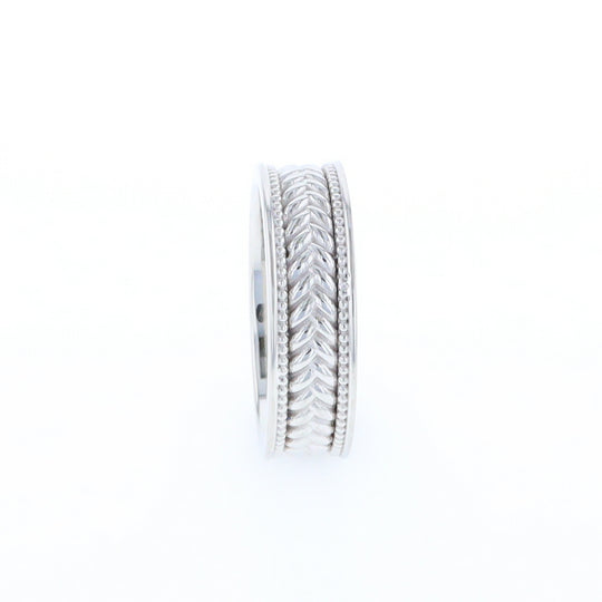 Braided White Gold Men's Ring