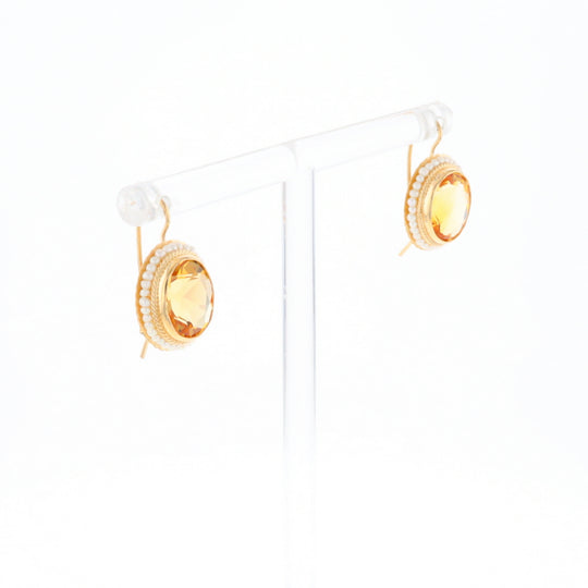 Citrine & Pearl Earrings