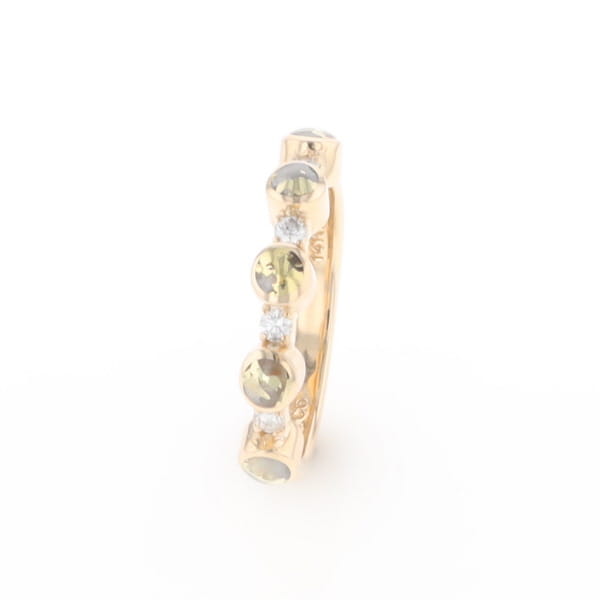 Gold Quartz Circle Inlay Wedding Band - G2