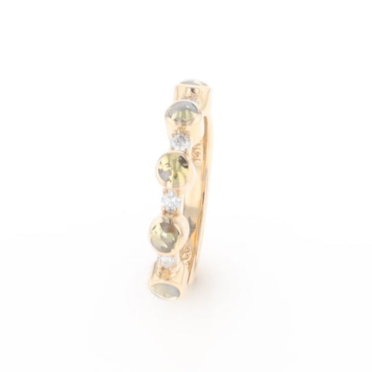 Gold Quartz Circle Inlay Wedding Band - G2