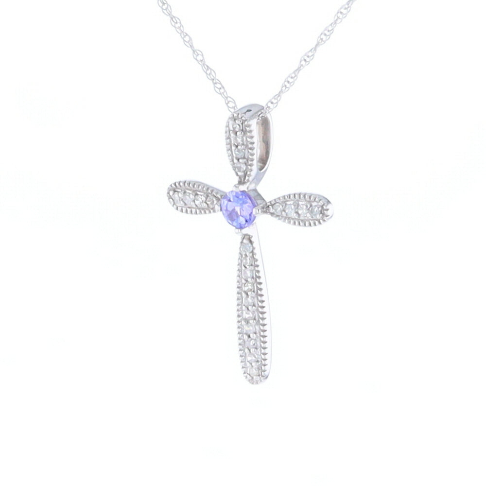Tanzanite Cross Necklace