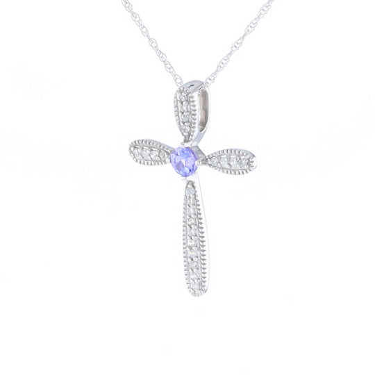 Tanzanite Cross Necklace