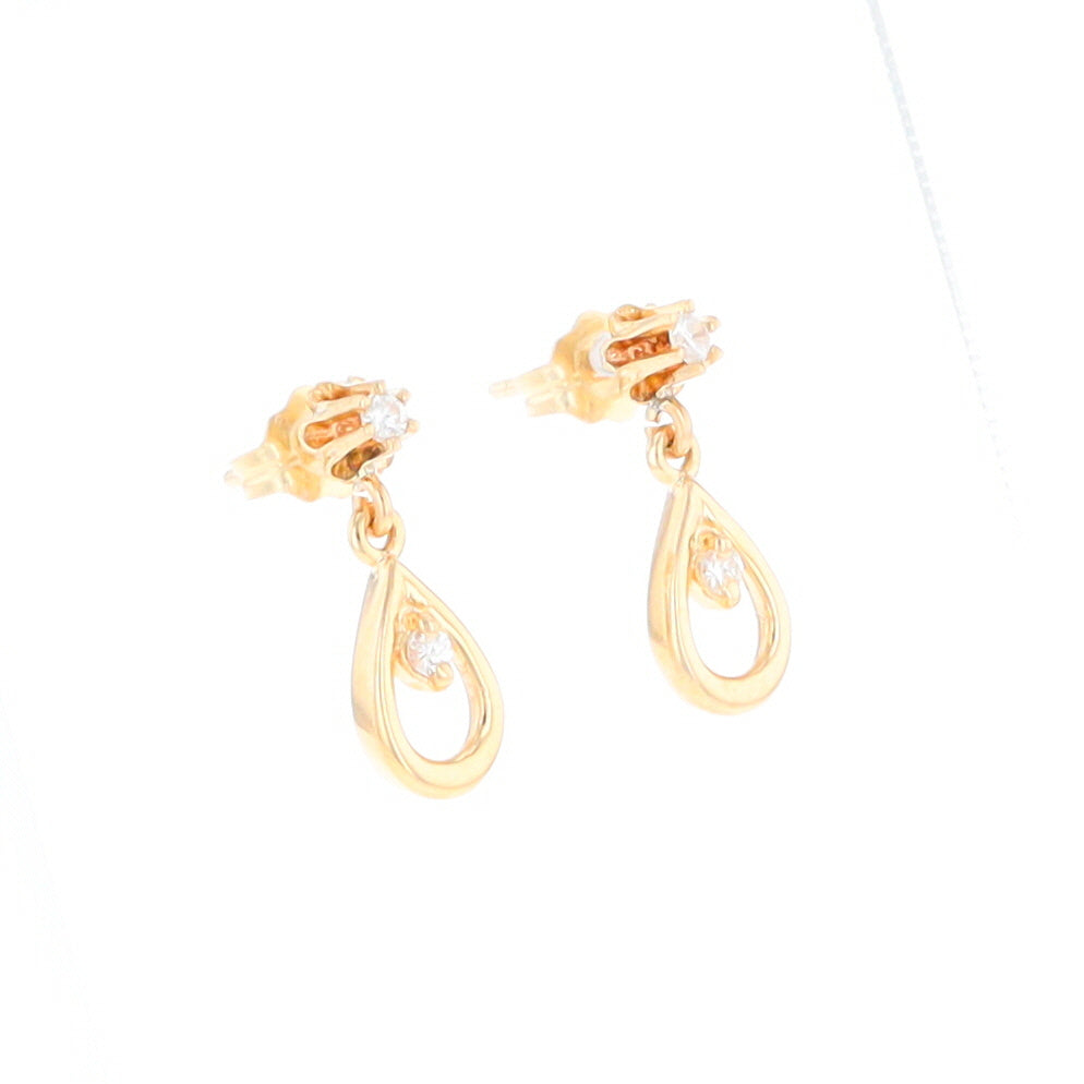 Dangle Teardrop Diamond Earrings